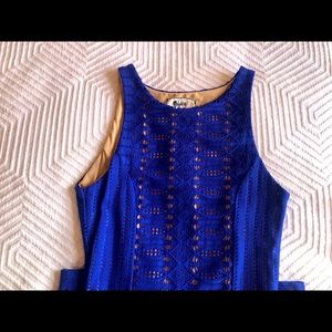 Nightcap Blue High Neck Mini Dress Size 1
